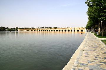 Fototapeta na wymiar View from Siosepol Siose Bridge in Esfahan Iran