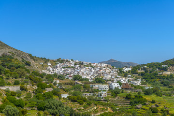 Obraz premium Panoramic view of Naxos countryside. Summer in Cyclades, Greece.