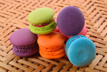 Colorful macaroons,vintage stylized photo