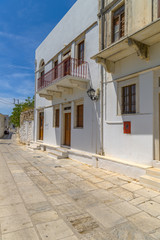 Narrow streets in the countryside of Naxos island, Cyclades, gre