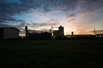Fototapeta na wymiar silhouette of factory