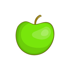 Green apple icon in cartoon style isolated on white background vector illustration
