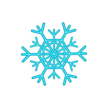 Snowflake icon in cartoon style isolated on white background vector illustration
