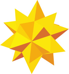 Decorative star icon in isometric 3d style isolated on white background vector illustration