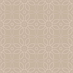 loops pattern 4 / Seamless vector pattern of abstract floral elements on beige background.