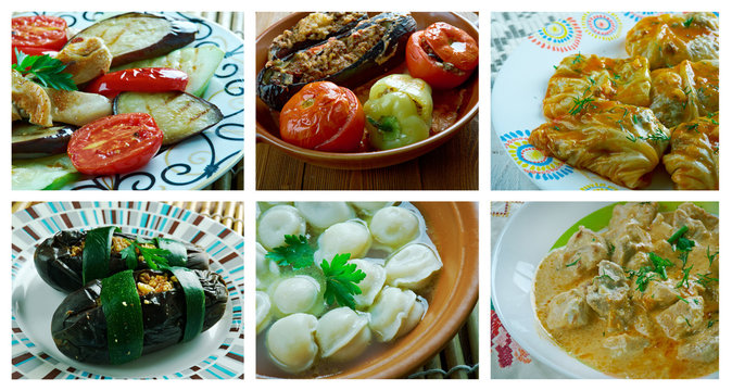 Food set caucasian cuisine
