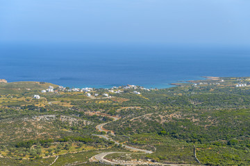 Fototapeta na wymiar Panoramic view of Naxos countryside. Cyclades, Greece.