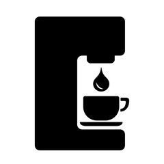 coffee machine drip equipment black icon on white background