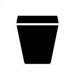 paper plastic coffee glass drink cup icon black on white backrou