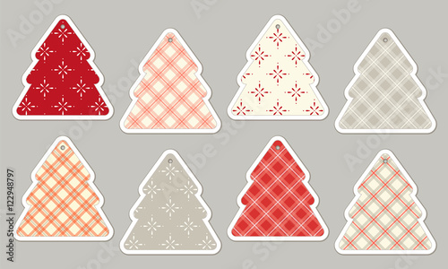 “Set of cute vintage Christmas tree price tags” Stock photo and royalty