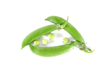 peas close up on white background