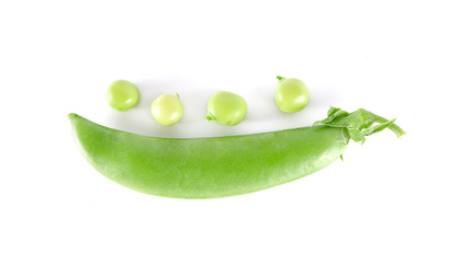 peas close up on white background