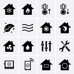Heating and Cooling Icons. HVAC (heating, ventilating, and air c - 122951753