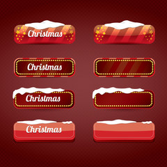 Christmas web buttons set. winter web buttons