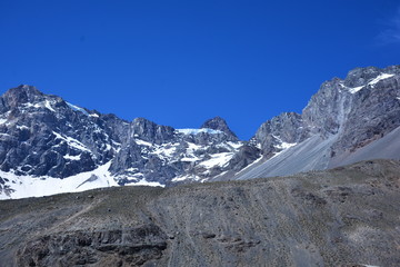 landscape of volcano and valley in Chile