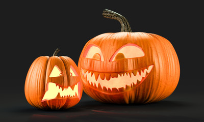 Halloween pumpkins 3d rendering