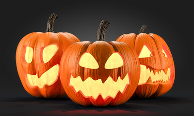 Halloween pumpkins 3d rendering
