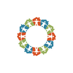 Circle House Home People Logo Vector Icon