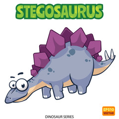 Dinosaur stegosaurus cartoon character