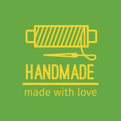 Handmade thin line icon. Colorful logo design vector illustration