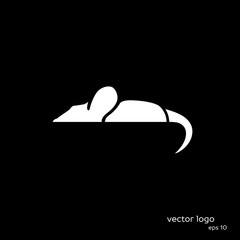 Vector illustration of mouse on black background.