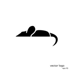 Vector illustration of mouse on white background.