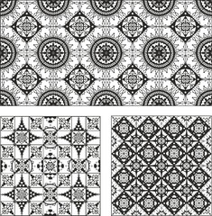 Set of rectangle and square form ornamental patterns