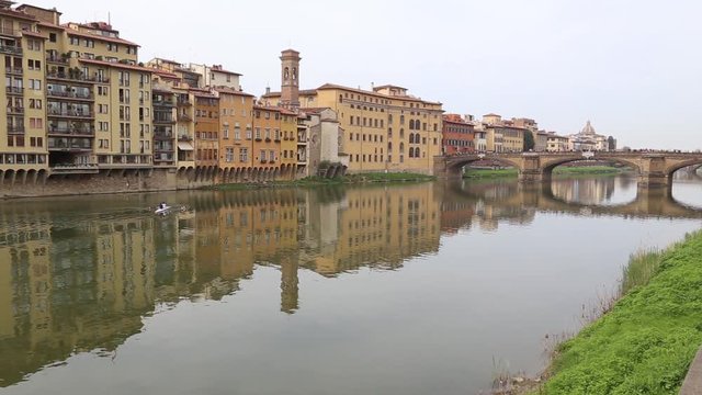 Firence Italy river bridges and Houses