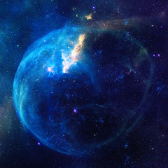 Obraz premium Galaxy illustration, space background with stars, nebula, cosmos clouds