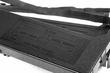 Ribbon cartridges for old dot matrix printers - closeup image
