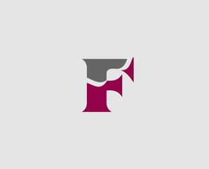 Abstract letter F logo design template

