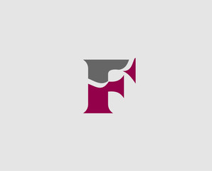 Abstract letter F logo design template
