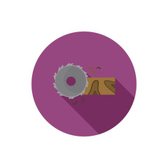 Color circular saw flat icon. Stock Vector icon. Illustration for web and mobile design