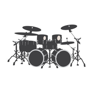 Black and white Drum set