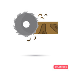 Color circular saw flat icon. Stock Vector icon. Illustration for web and mobile design