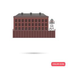 Color prison building flat icon. Stock Vector icon. Illustration for web and mobile design