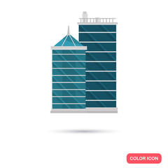 Color skyscrapers flat icon. Stock Vector icon. Illustration for web and mobile design