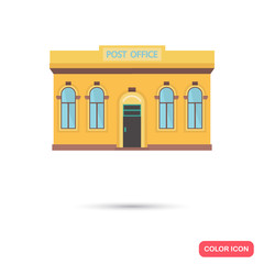 Color post office building flat icon. Stock Vector icon. Illustration for web and mobile design