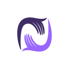 Simple Modern N Hand Logo Vector Icon