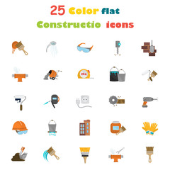 Color construction flat icon set. Stock Vector icon. Illustration for web and mobile design