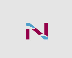 Letter n logo icon design template elements. Vector color sign
