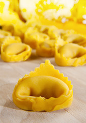 Tortello single in the foreground