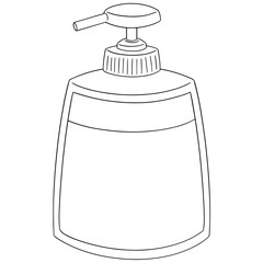 vector set of shampoo and liquid soap bottle