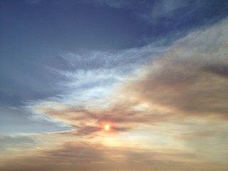 Fototapeta na wymiar Sun behind smoke