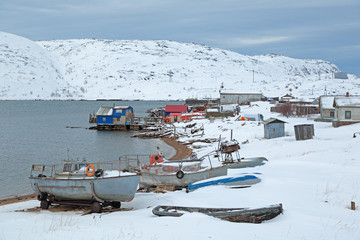The fishing village of Teriberka, Murmansk oblast, Kola Peninsula, Russia