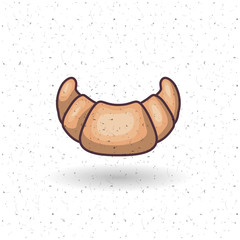 Croissant icon. Bakery food daily and fresh theme. White and texture background. Vector illustration