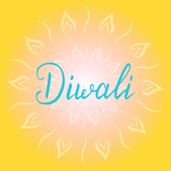 Diwali . Hand drawn lettering for Diwali festival. 
