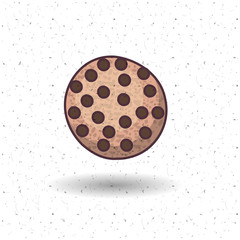 Coockie icon. Bakery food daily and fresh theme. Texture and white background. Vector illustration