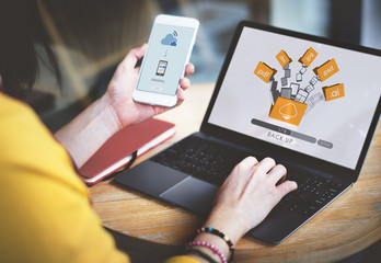 Cloud Networking Computing Back Up Concept