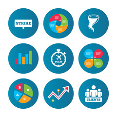 Strike icon. Storm weather and group of people.